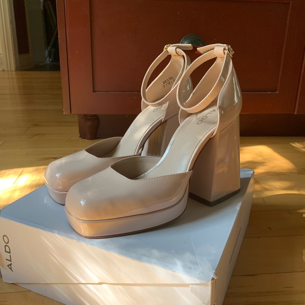 Dusty Pink/Nude Aldo Block Heels